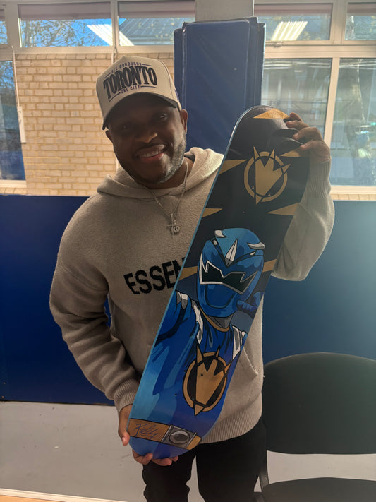 Hand signed Blue Dino Thunder ranger deck