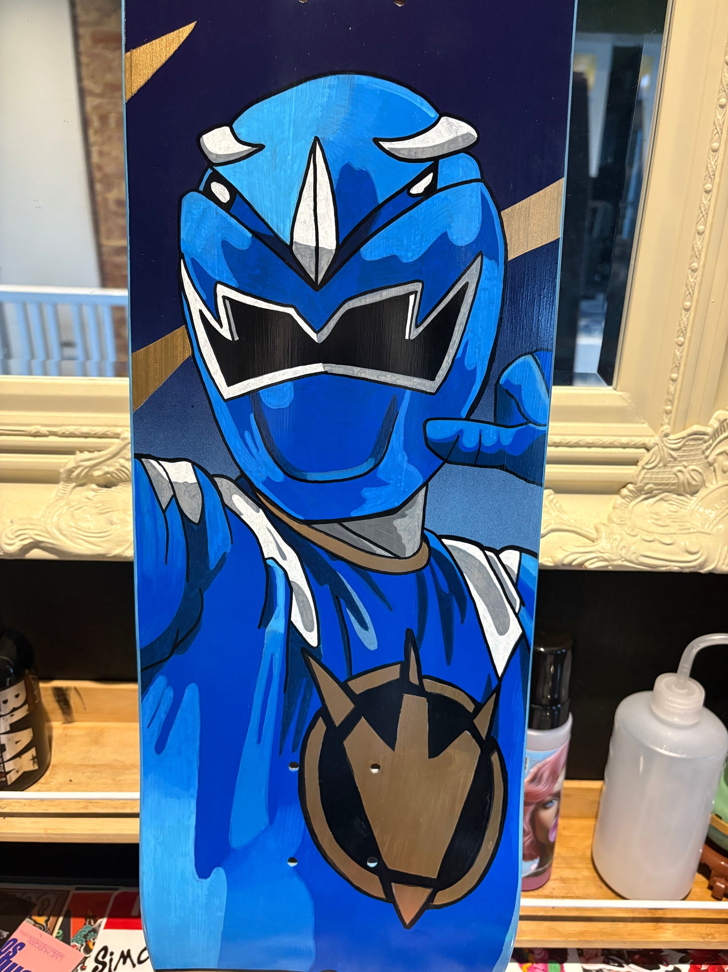 Hand signed Blue Dino Thunder ranger deck
