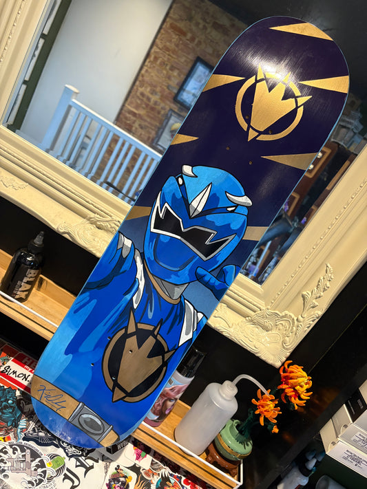 Hand signed Blue Dino Thunder ranger deck