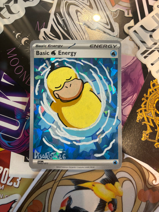 Floating psyduck cracked ice Custom Card