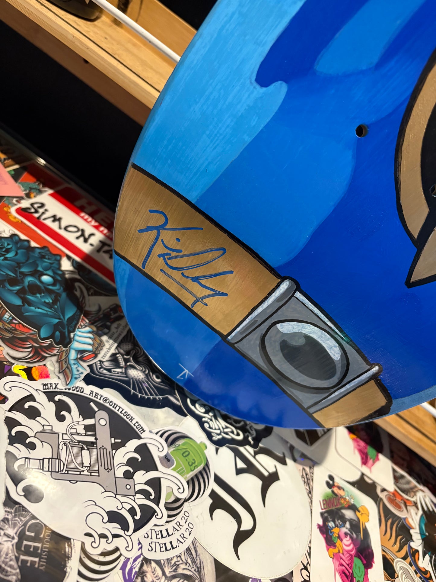 Hand signed Blue Dino Thunder ranger deck