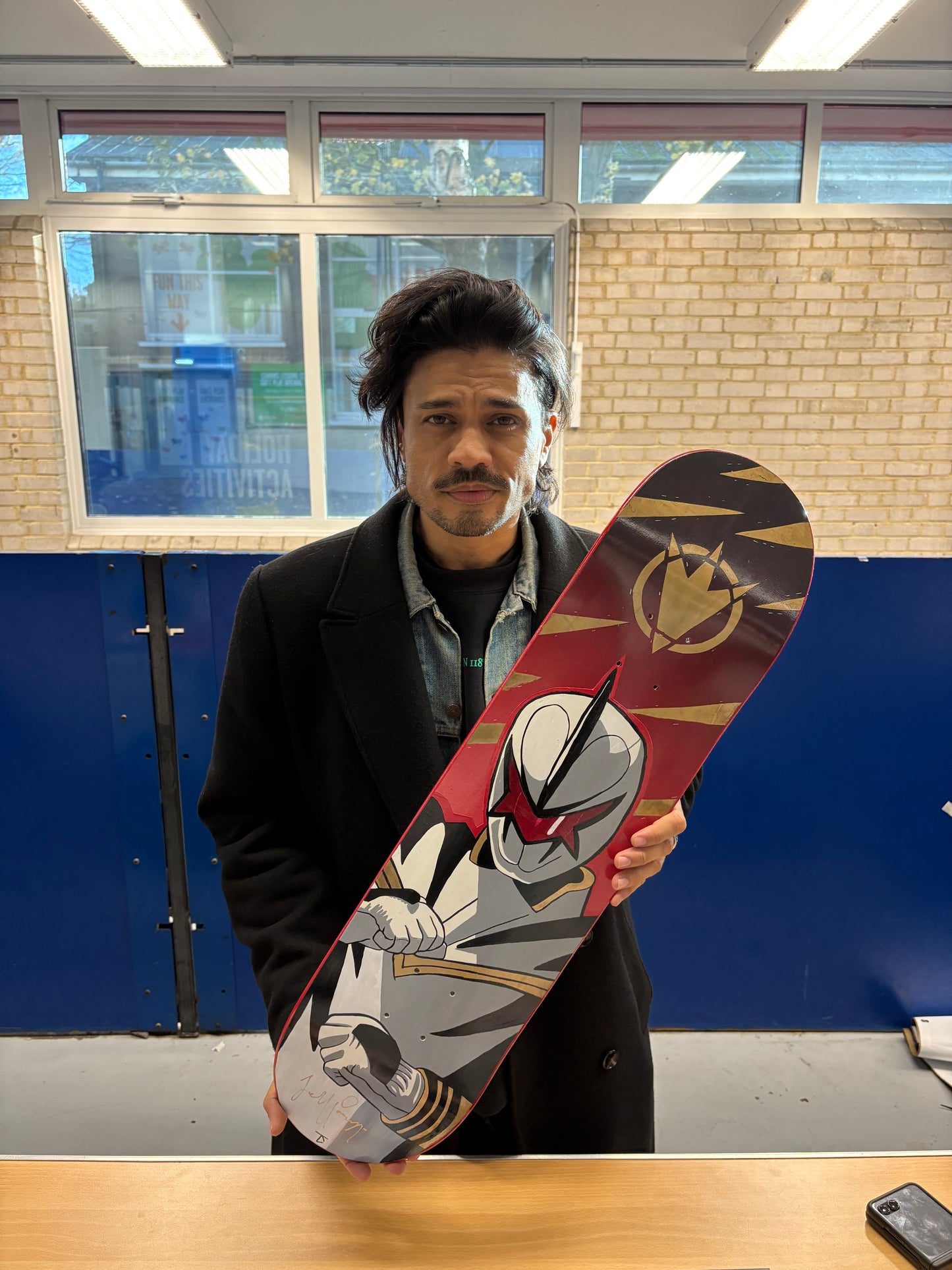 Hand signed White Dino Thunder ranger deck
