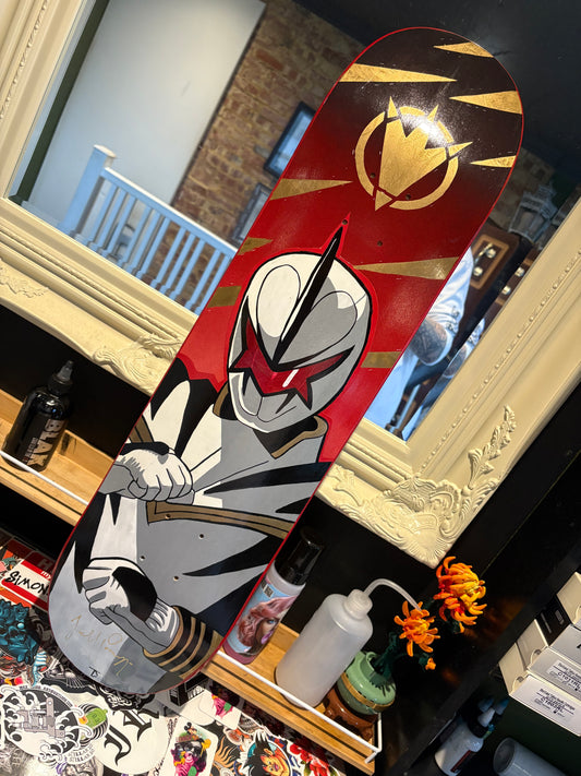 Hand signed White Dino Thunder ranger deck