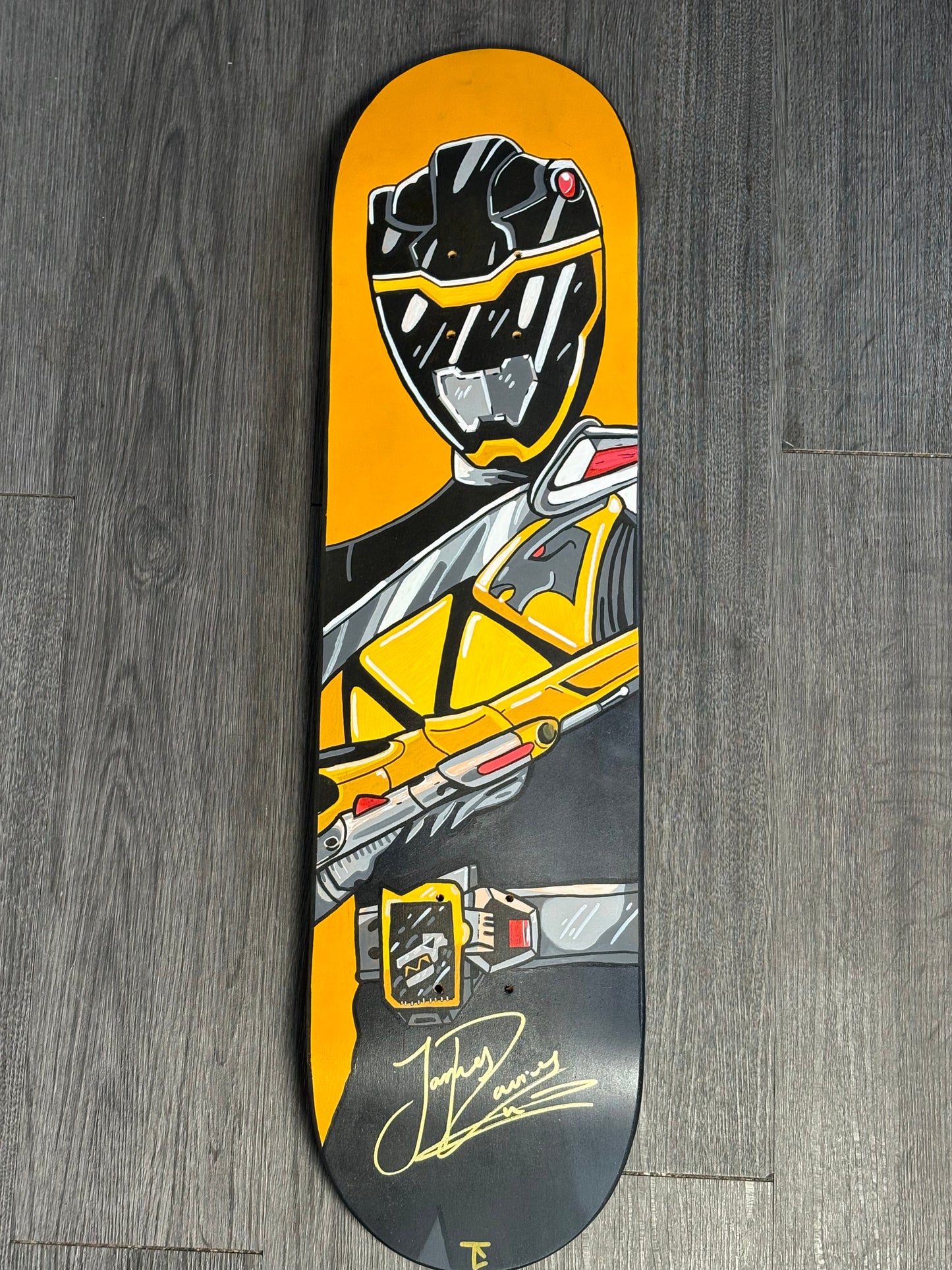 Hand signed Black Dino charge ranger deck 2