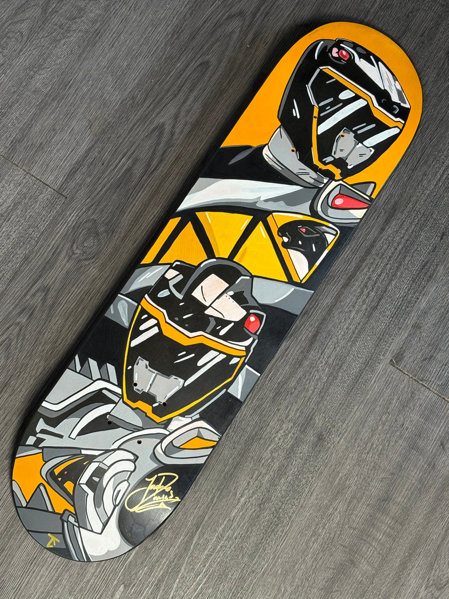 Hand signed Black Dino charge ranger deck