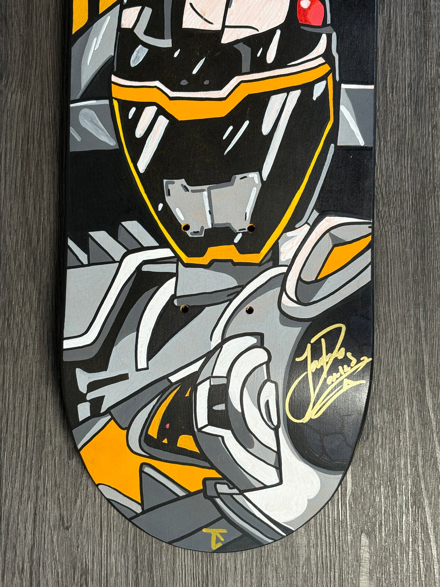 Hand signed Black Dino charge ranger deck